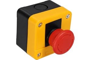 Nödstoppsbrytare 660V 10A, Röd Svamp Tryckknapp, Plast och Metall, 1 NO + 1 NC Kontakt, 67x67x50mm