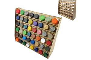 HobbyHold Scaffale a colore station per modellismo, 48 fori, accessori in legno, taglio laser da 41 mm, ideale per colori Tamiya e Humbrol, facile da montare