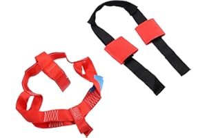 X AUTOHAUX 1 Set Front Rear Wheel Transport Tie Down Strap Nylon Black Red