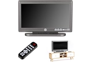 WUIOWPPIC 1:12 Casa delle bambole in miniatura TV scatole per bambole TV telecomando simulazione mobili in miniatura casa delle bambole soggiorno decorazione TV 1:12 miniatura simulazione TV in miniatura TV