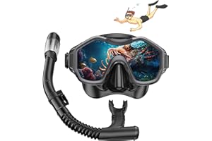 iParaAiluRy Schnorchelset Erwachsene Taucherbrille Erwachsene mit Anti-Fog Weitwinkelsichtmaske, Taucherbrille mit Schnorchel Schnorchelmaske Erwachsene für Schnorcheln Schwimmen und Tauchen