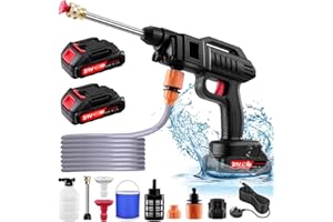 HONDONY Cordless Pressure Washer, 60 Bar and Charger 1500W Portable Power Washer, Battery Pressure Washer with Nozzle and 5m/16.5ft tube, Electric Pressure Washers for Car, Watering Flowers, Cleaning Floors