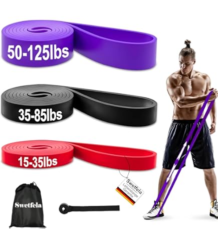 Bande Elastiche Fitness Kwotry - 3 Livelli Di Resistenza, Per Allenamento, Yoga E Pilates - Foto 9