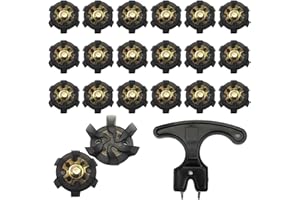MADGININE Footjoy Golf Shoe Spikes - 20 PCS M6 Easy-Install Set with Wrench - Compatible with Adidas, Skechers, Nike