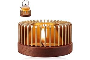VEGENA Réchaud pour Théière, Chauffe-Théières Universel, Peut également être Utilisé comme Lampe à Parfum à Bougie, Chauffe-Théières avec Base en Bois Massif Design Séparé