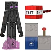 Mattel Minecraft Enderman Action Figure with Accessories | JJR88 Enderman Figure with Accessory and Redstone Piece, 3.25 Inch