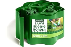 Green Thumbz Lawn Edging Border - 10cm x 9m Roll Flexible Garden Edging for Easy Shaping and Adjusting to Organize your Outdoor Landscaping - Garden Borders Edging for Lawns, Flower Beds and Pathways