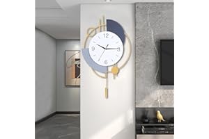 SIN&MI Wall Clocks for Living Room Decor Big Decorative Wall Clocks Battery Operated for Bedroom Kitchen Office Home Large Metal Wall Clock Silent Wall Clock Non Ticking,13 * 21.65 Inch