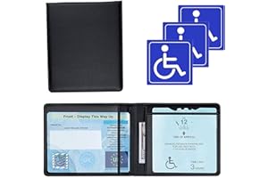 BNFGD Badge Holder Wallet for car, PU Leather Disabled Blue Badge, Blue Badge Holder Wallet for Car Disability Parking Permit Discreet Cover Hologram Safe with 3Pcs Disabled Stickers Included (Blue)