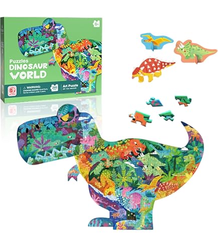 DOWNDRIFT Dino Puzzle Für Kinder – 80 Teile Dinosaurier-Puzzle Ab 4 Jahren