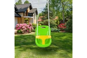 HUOLE 3-in-1 Balancelle pour Bébé et Enfant - Balancoire de Jardin - Jouet d'Extérieur Siège de balançoire pour Bébé,siège bébé, Dossier Extra Haut, Convient pour n'importe Quelle balançoire