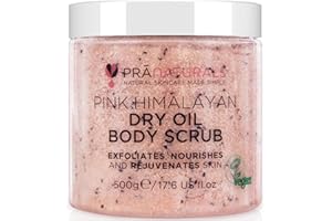 Exfoliante corporal PraNaturals de Sal rosada del Himalaya 500g, rico en vitaminas y minerales nutritivos, elimina las células cutáneas muertas y rejuvenece la piel, apto para todo tipo de piel.