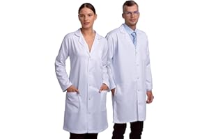 LAB COAT X Professional Unisex 100% Cotton Lab Coat for Men and Women, Multiple Pockets, Classic Fit, Snap Closing, 40" Length