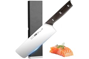Plys Coltello da Cucina Nakiri Giapponese Manico in Legno Mannaia da Cucina da 18,3 cm
