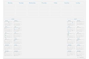 THE WORCESTERSHIRE STATIONERY COMPANY A3 2 Year (2026/2027) Calendar Desk pad, 50 Sheets per pad