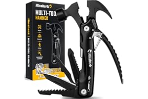 Cadeau Homme, Cadeau Noel Homme, Hinshark 12 en 1 Outil Multifonction Cadeau Papa, Idee Cadeau Homme Original, Cadeau Anniversaire Homme Camping Accessoires, Cadeau Fete des Peres, Idee Cadeau Noel