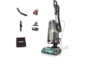 Shark PowerDetect Corded Upright Vacuum Cleaner, DuoClean Detect, Reverse Clean, Anti Hair Wrap Plus, Anti-Allergen, 8m Cord, 1.3L, Dusting Brush, Pet, Crevice, Multi Surface Tools & Bag, AZ3900UKTBK