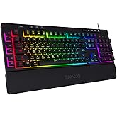 Redragon K512 Shiva RGB Backlit Membrane Gaming Keyboard with Multimedia Keys, Mechanical Feel Linear Switch, Dedicated Multi