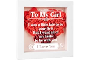 APJIELOP Gifts for Girlfriend, Christmas Love Gifts for Her, Anniversary Wedding Gifts for Her Girlfriend Wife Fiancee GF, Romantic Rose Girlfriend Gifts, Birthday Love Gifts for Her, Forever Rose Shadow Box.