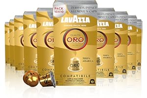 Lavazza, Qualità Oro, 100 Cápsulas de Café Compatibles con las Máquinas Nespresso* Original, con Notas Aromáticas Florales y 