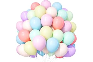 Teselife Palloncini Arcobaleno Pastello, 100 Pezzi 12 Pollici Macaron Multicolori per Feste Donne Ragazze Compleanno Anniversario Matrimonio Fidanzamento Proposta