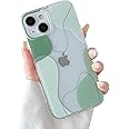 DEFBSC Compatible with iPhone 14 Case iPhone 13 Case, Transparent Color Mix Aesthetic Phone Case Design Soft TPU Bumper Slim Thin Shock-Absorbing Protective Case for iPhone 14/iPhone 13 - Green