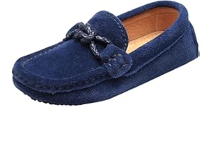 rismart Garçons Flâneurs Appartements Talon Confort Glisser sur Suède Mocassins Chaussures