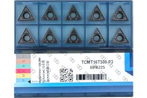 CDBP Insertos de Carburo de CNC TCMT16T308 tcmt32,52 - mecanizado universal de acero, plaquitas de torneado -recubrimiento TiN, 10 piezas