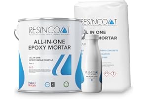 Resincoat All-in-One Concrete Repair - 3-Part Epoxy Mortar Mix, Heavy-Duty Surface Filling, Pothole Repair, Rapid Cold-Curing Epoxy, 5kg, Natural
