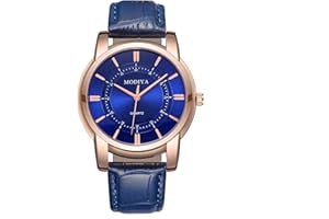 ACKSSI Men's Wrist Watches, Analog Quartz Business Style Men's Watch with Leather Strap