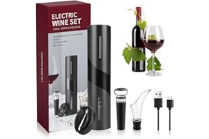 TAVADA Cavatappi Elettrico per Vino USB Ricaricabile,Apribottiglie Elettrico Professionale con Taglia Capsula, Versatore, Aeratore ecc - Regalo per Uomo, Appuntamenti e Amanti del vino