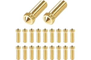 AITRIP 20 PCS V6 Volcano Düsen MK8 Extruder Messing Düsen M6 Nozzle Nozzle M6 Messingdüsen Set 0.4mm Nozzle für 1.75 Filament 3D Drucker
