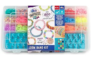 Out to Impress Loom Band Craft Kit for Children from 8 Years Bracelet Making Kit Loom Bands Loom Bands Kits Starter Kids Gift Crafts Loom Band Charms Multi Colour