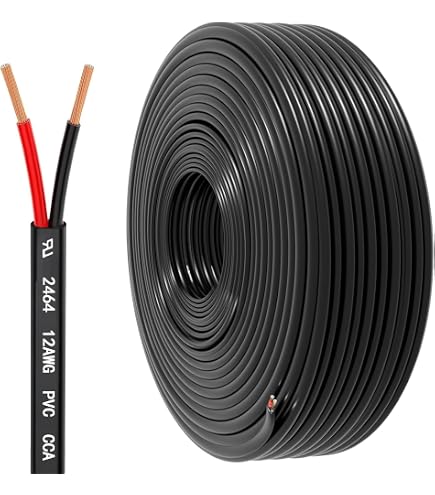 UCINNOVATE 12 AWG Kabel – 50 Fuß (25FT Rot + 25FT Schwarz), CCA-Draht, 2-adrig, Für Auto, Audio & Niederspannung
