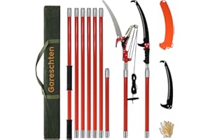 GARESCHTEN Manual Pole Saw, 2 in 1 Tree Saw & Tree Loppers Long Reach Telescopic, Tree Pruners Long Reach 7m+ Branch Cutters, Telescopic Tree Pruner and Pruning Saw, Extendable Pole Saw for Tree Trimming