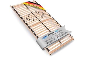 Betten-ABC Max 1 NV Lattenrost zur Selbstmontage, mit 28 Leisten und Mittelzonenverstellung, für alle Matratzen geeignet, 90 x 200 cm
