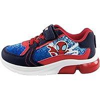 Scarpe Da Ginnastica Marvel Spider-Man Per Bambini Con Luci LED - Tomaia PU, Suola Antiscivolo, Cinturino Strappo