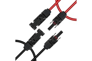 GELRHONR 14AWG Solar Panel Extension Cable with Female and Male Connectors,Solar Panel Adaptor Kit for Solar Panels, Photovoltaic Systems(Male to Female) (1M/3.2Ft)