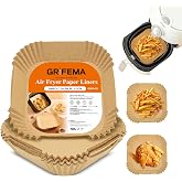 GRIFEMA Papel de fritadeira de ar quadrado para Cosori Cecotec 2-4 L, 100 | Descartável Air Fryer, acessórios para fritadeira