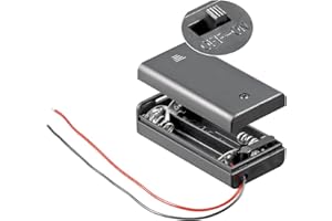 CableStop AA x 2 Battery Holder with Connection Wire Cable and On Off Switch (Pack of 2)