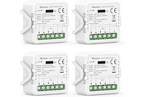 Maxcio WLAN Rolladenchalter mit Prozentfunktion, Smart Home Rolladensteuerung Relais Modul mit Timer, Kompatibel mit Alexa, Echo, Google Home