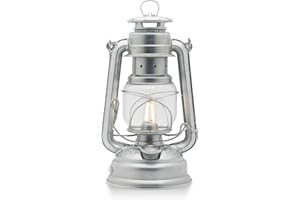 Feuerhand LED Laterne Baby Special 276 Zink - Ideal für Wohnzimmer, Balkon oder Terrasse - Dimmbares warmweißes Licht, 18 Tage Akkubetrieb - Made in Germany