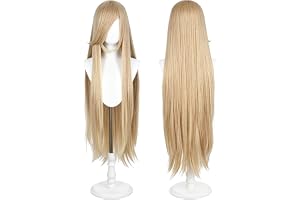 100 cm blond peruk för cosplay, halloween, gör-det-själv-peruk