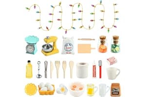 KATELUO Cucina Accessori Casa Bambole, 28pcs Accessori per Gnomi, Mini Set da Forno per Case Delle Bambole, Accessori per Casa Delle Bambole, Perfetto per Decorare Case Bambole e Giochi di Pasticceria