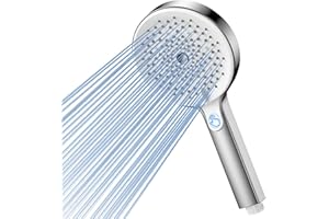 SREWOHS PRO Słuchawka prysznicowa oszczędzająca wodę, wysokociśnieniowa, z funkcją zatrzymywania, oszczędzająca wodę, z 6 rodzajami strumienia, słuchawka prysznicowa (słuchawka prysznicowa bez węża),