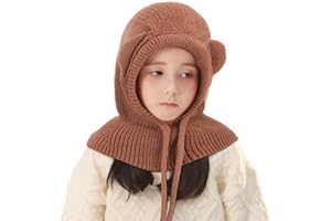 TAGVO Cagoule Enfant, Bonnet et Écharpe d’Hiver 2 en 1, Adapté pour Enfants de 2 à 6 Ans