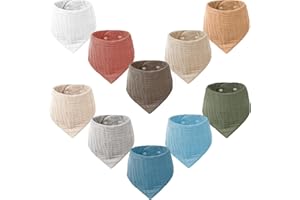 VOMARHUG Muslin Baby Lätzchen,10 Stück Sabberlätzchen Baby,Muslin Dreieckstuch Baby,Super Saugfähige Bio-Baumwoll Halstuch Baby,Lätzchen für Säugling Kleinkinder