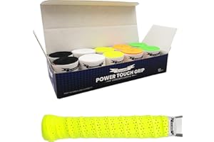 G-Lueck 10er Set Tennis Premium Overgrip Power Touch mit Perforation - Hoher Grip, Lange Haltbarkeit - 0,60mm Stärke | Griffband für Padel, Squash, Badminton Schläger | perforiert