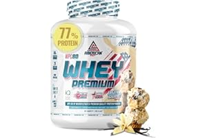 AS American Suplement | Premium Whey Protein | Proteína de Suero de Leche | Aumentar Masa Muscular | Alta Concentración de Proteína WPC80 Pura | Contiene L Glutamina Kyowa Quality® (2 kg, Vainilla)