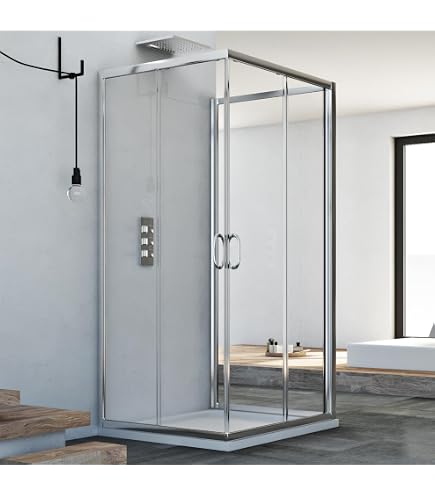 U-Form Dusche 120x70x70 Cm Mit Schiebetür Aus ESG-Sicherheitsglas (5 Mm) – Aluminiumrahmen, Spritzwassergeschützt